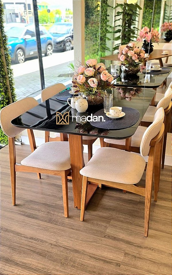 CONJUNTO MESA MARK 120X090 + 4 CADEIRAS BETINA