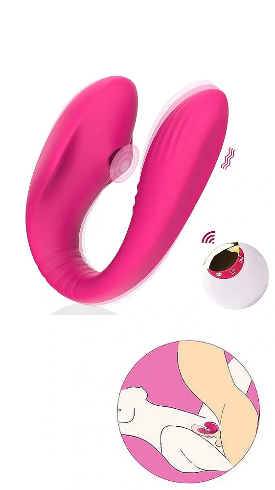 Vibrador de casal com sucção de clitóris e vibração