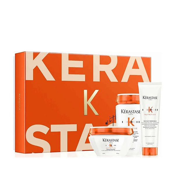 Kerástase Nutritive Kit - Shampoo Bain Satin 250ml + Máscara Masquintense 200ml + Leave In Nectar Thermique 150ml