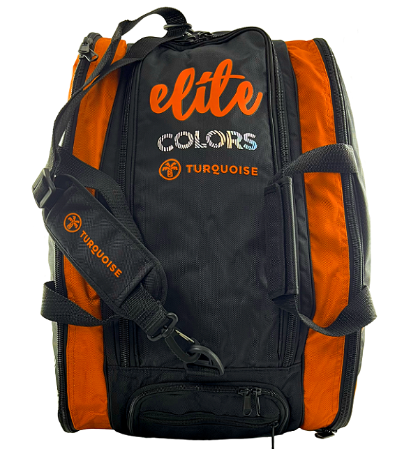 Raqueteira Elite Colors Turquoise - Laranja