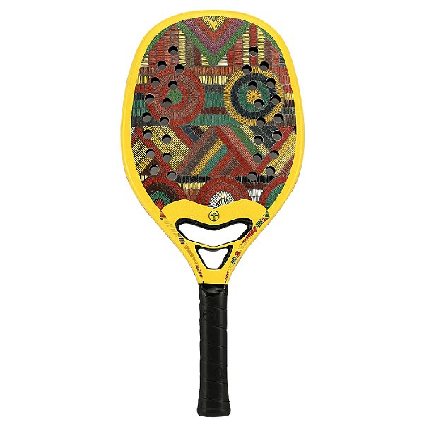 Raquete Beach Tennis Turquoise Samsara Amarela – Full Kevlar 22mm