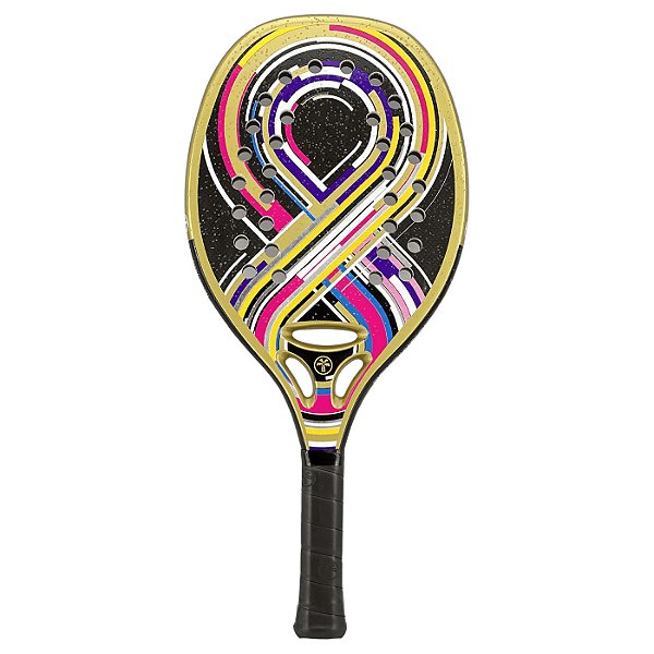 Raquete Beach Tennis Turquoise Revolution Infinity Gold – Carbono 3K + EVA Extra Soft
