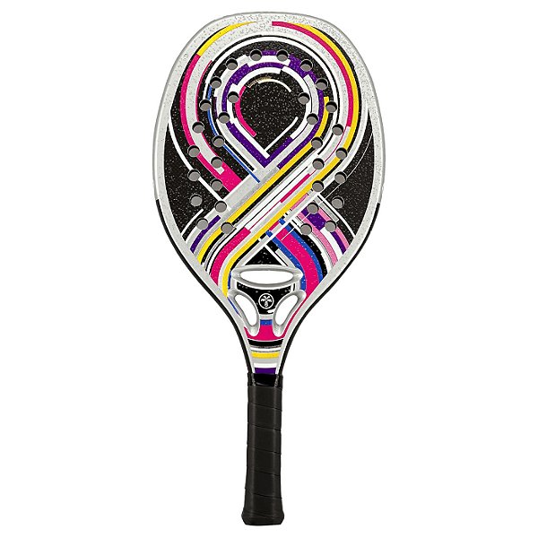 Raquete Beach Tennis Turquoise Revolution Infinity Silver – Carbono 3K + EVA Extra Soft