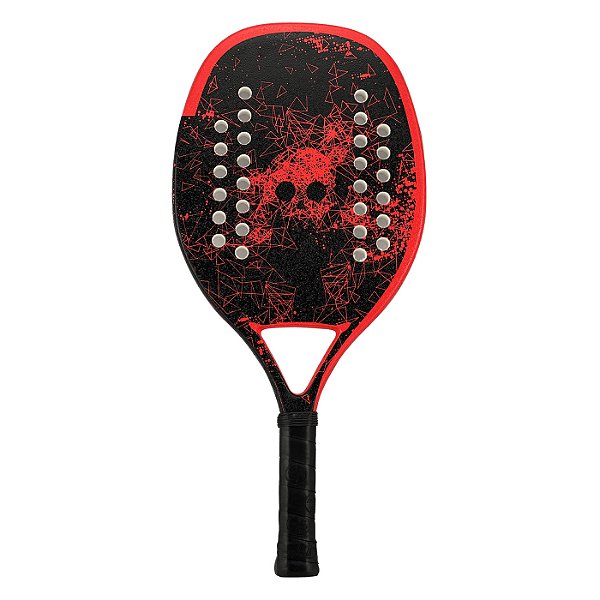 Raquete Beach Tennis Turquoise Black Death Team Vermelha – Fibra de Vidro + Extra Soft EVA