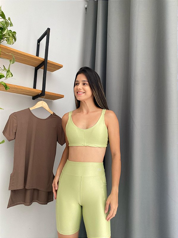 Conjunto Short Corrida Pistache - TAM P M e G