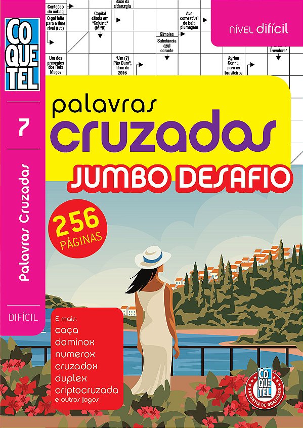 Livro Coquetel Palavras-Cruzadas Jumbo Desafio 7