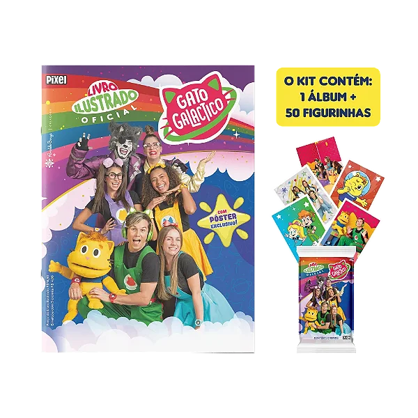 Álbum Oficial Gato Galáctico + 10 envelopes de figurinhas