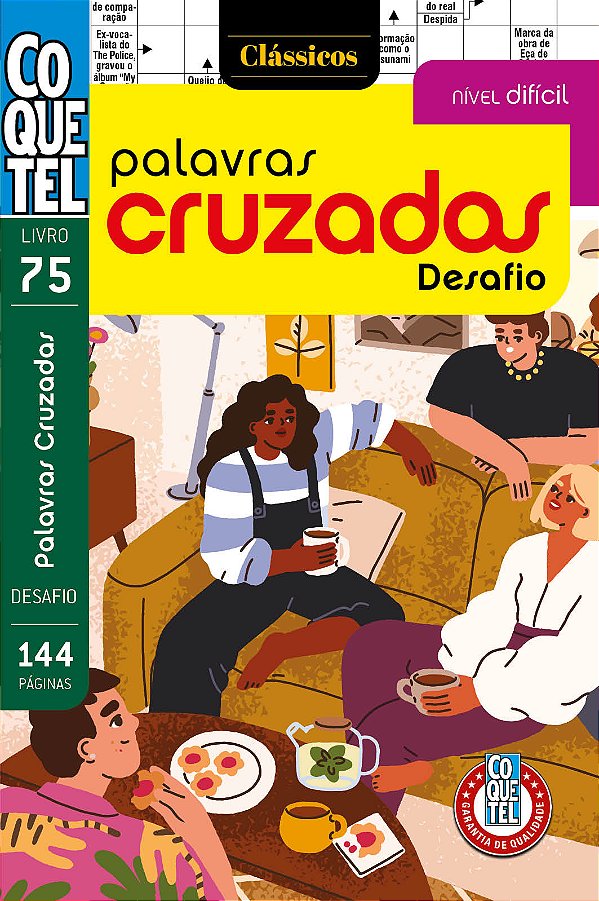 Livro Coquetel Palavras Cruzadas Difícil 75