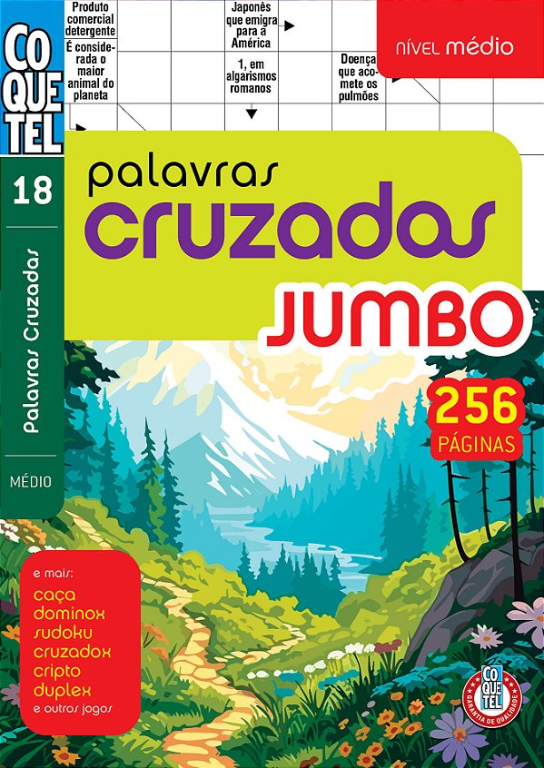 Livro Coquetel Jumbo Palavras Cruzadas Médio 18