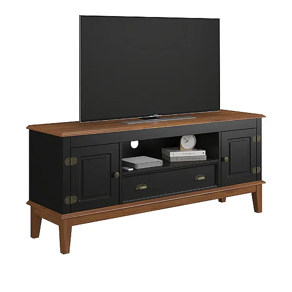 Rack 2 Portas + 1 Gaveta Preto