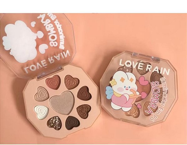Paleta de Sombras e Iluminador Lové Rain