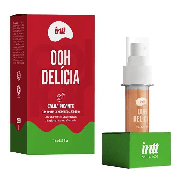 Ooh Delícia Calda Beijável Picante Sabor Morango Azedinho - 11g INTT