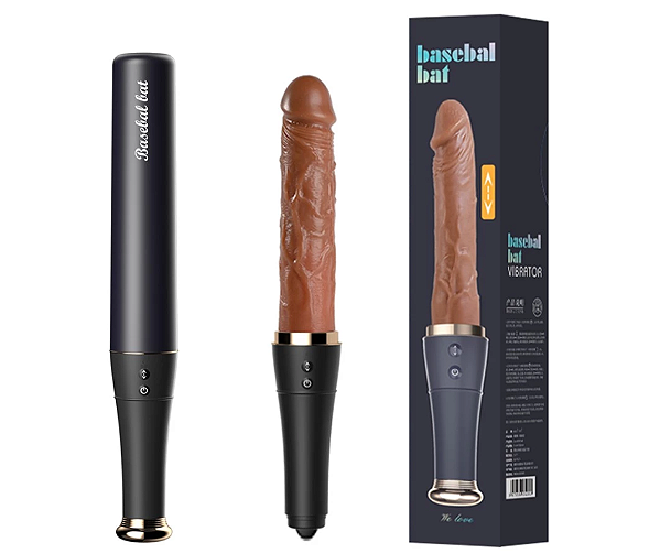 VIBRADOR TACO DE BASEBALL VAI E VEM COM ESTIMULADOR DE LINGUA PARA CLITORIS
