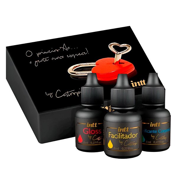 Kit primeiro anal gel beijável, gel facilitador e gel deslizante 8g cada