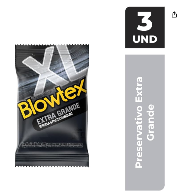 PRESERVATIVO EXTRA GRANDE C/3 BLOWTEX