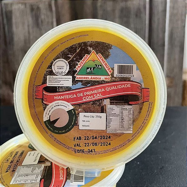 Manteiga Artesanal com Sal - Fazenda Generosa *