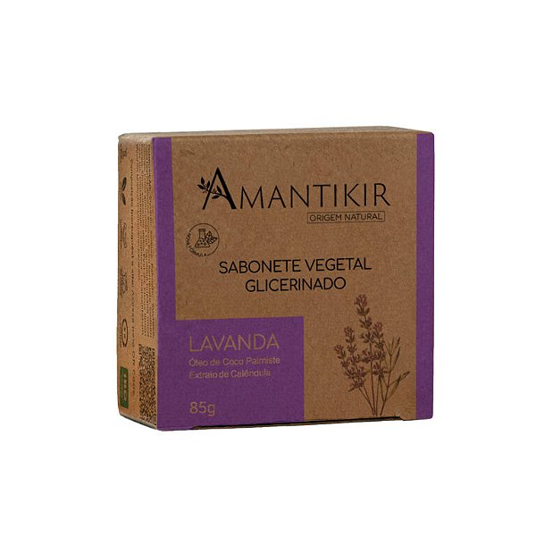 Sabonete glicerinado vegetal - Lavanda 85g - Amantikir
