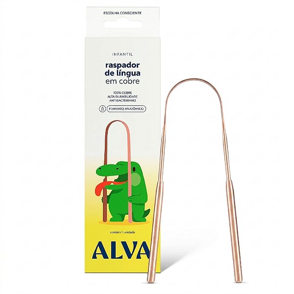 Raspador de Lingua de Cobre Infantil Alva