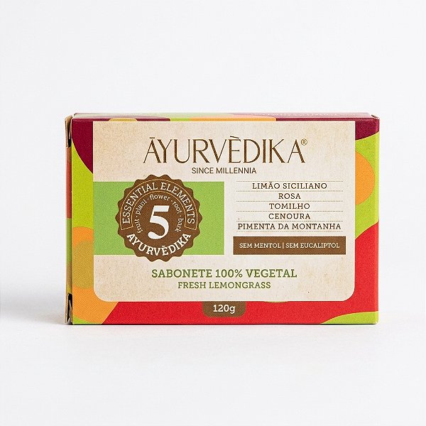 Sabonete 100% Vegetal - Fresh Lemongrass 120g - Ayurvedika