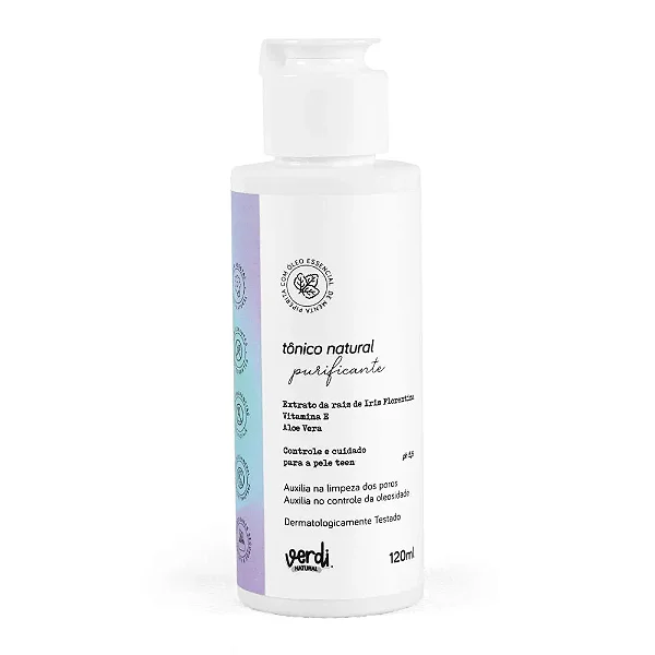 Tônico Facial Natural Purificante para pele com acne e oleosa - Linha Teen 120ml - Verdi