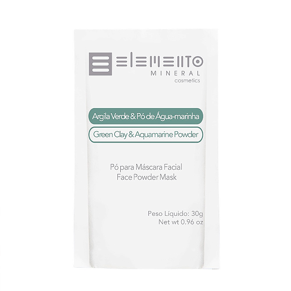 Argila Verde com Pó de Aguamarinha 30g - Elemento Mineral
