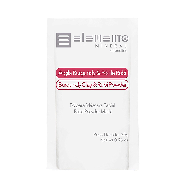 Argila Burgundy com Pó de Rubi 30g - Elemento Mineral