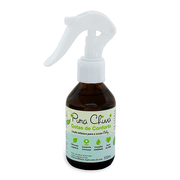 Loção Bifásica Gotas de Conforto – Repel 100ml – Repelente mais suave  - Pura Chuva