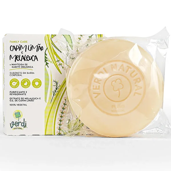 Sabonete Corporal Antisseptico e Revigorante Melaleuca e Capim Limao 100g - Verdi Natural