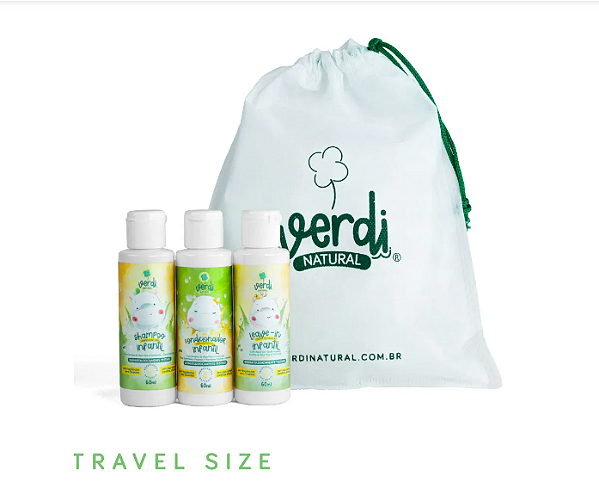 Kit viagem Shampoo, Condicionador e Leave in Infantil (3x60ml) - Verdi