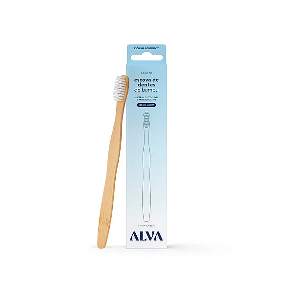 Escova de Dentes Bamboo Adulto - Cerdas Super Finas -  Alva