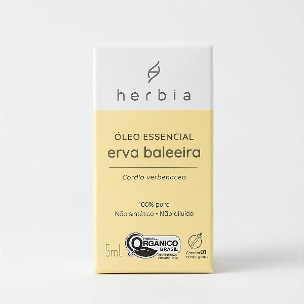Óleo Essencial Erva Baleeira Orgânico - conforto muscular e articular 5ml -Herbia