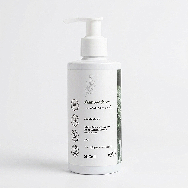 Shampoo Natural para Força e Crescimento Capilar 200ml - Verdi