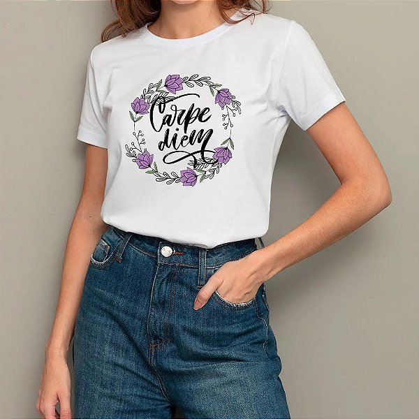 T-Shirt estampada Carpe Diem - Branca