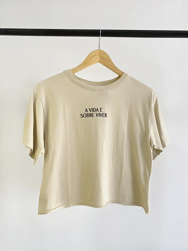 Cropped Oversized em malha 100% algodão