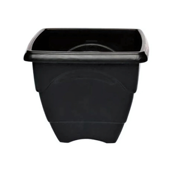 Vaso Quadrado Preto Plástico PP