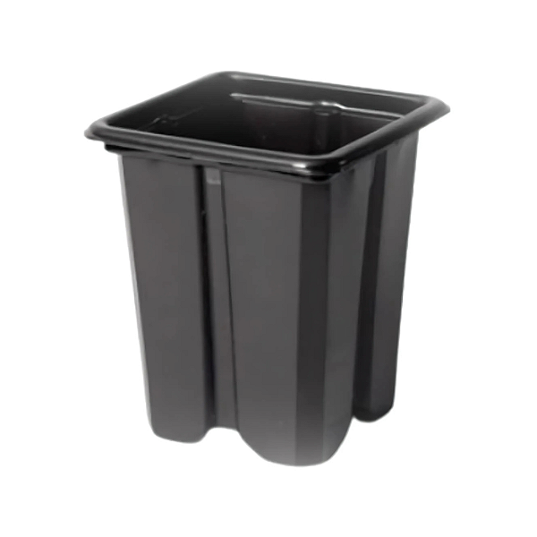 Pote Plástico Quadrado 8cm Preto