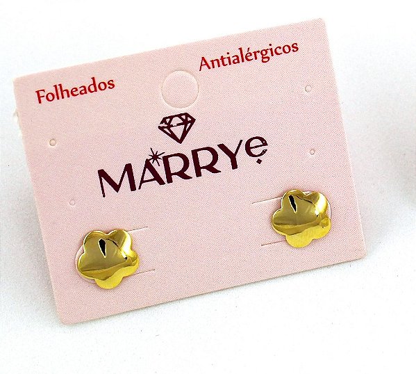 Brinco Folheado Flor Lisa Pequeno