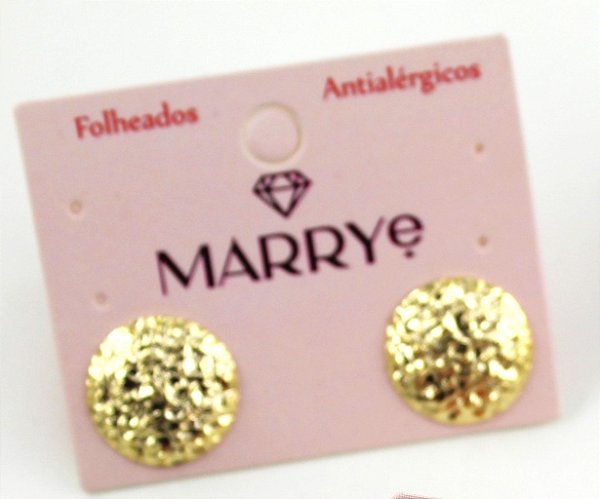 Brinco Folheado Botão Médio