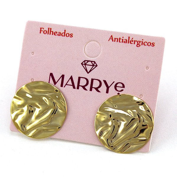 Brinco Folheado Martelado Médio
