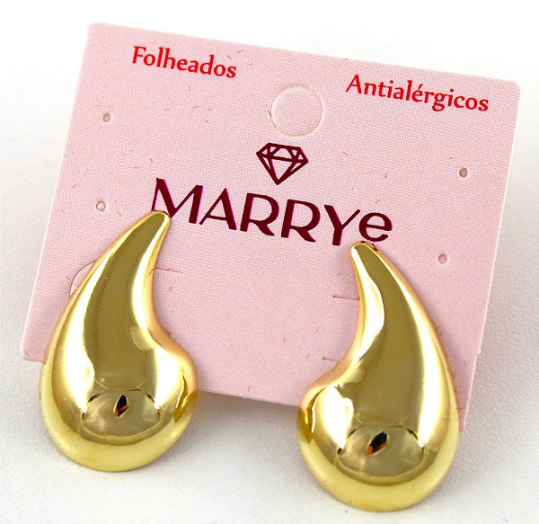 Brinco Folheado Vírgula Médio