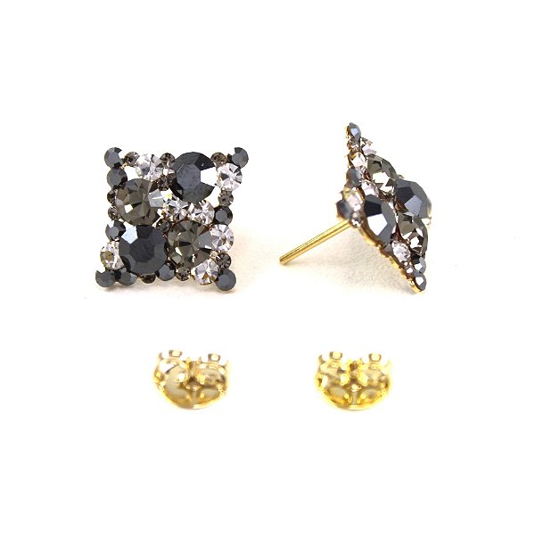 Brinco Cristal Texturizado Losango