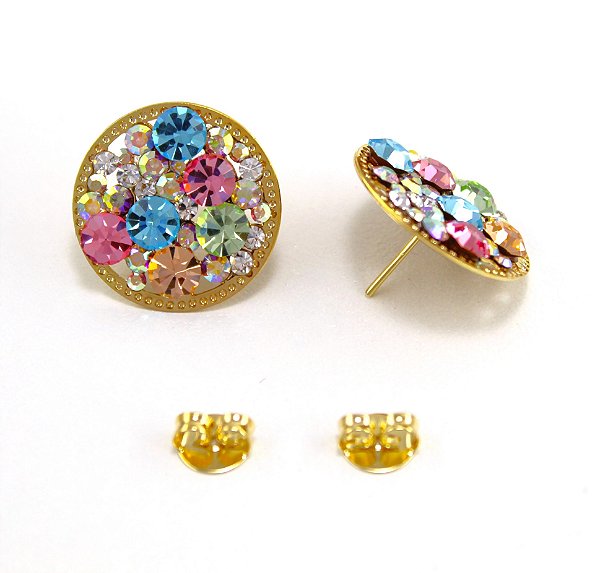 Brinco Cristal Texturizado Redondo