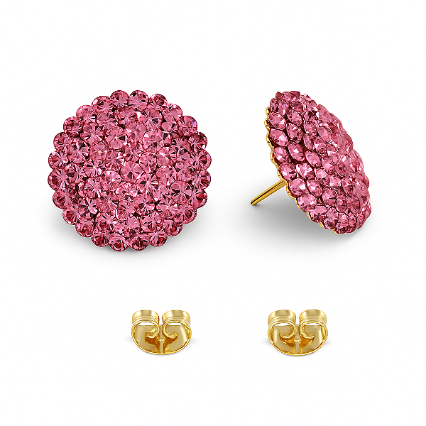 Brinco Cristal Botão M