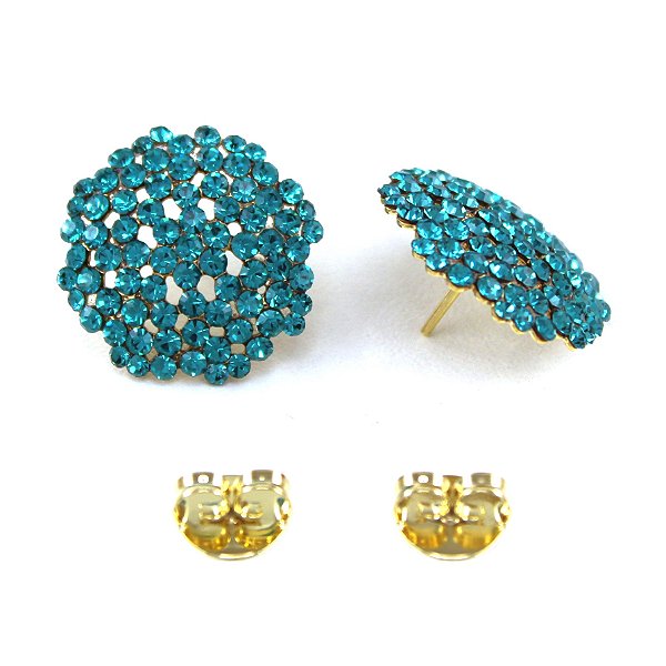 Brinco Cristal Redondo Flor M