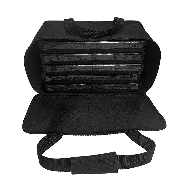 Kit Bolsa + 5 Bandejas Médias cor Preto