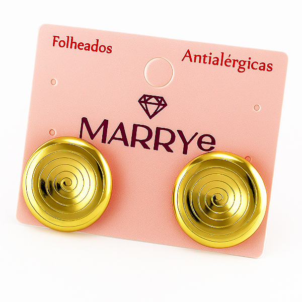 Brinco Folheado Médio Espiral