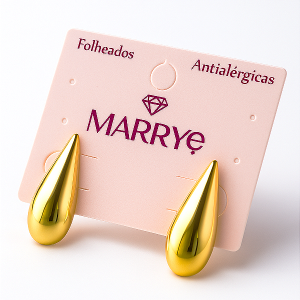Brinco Folheado Gota M