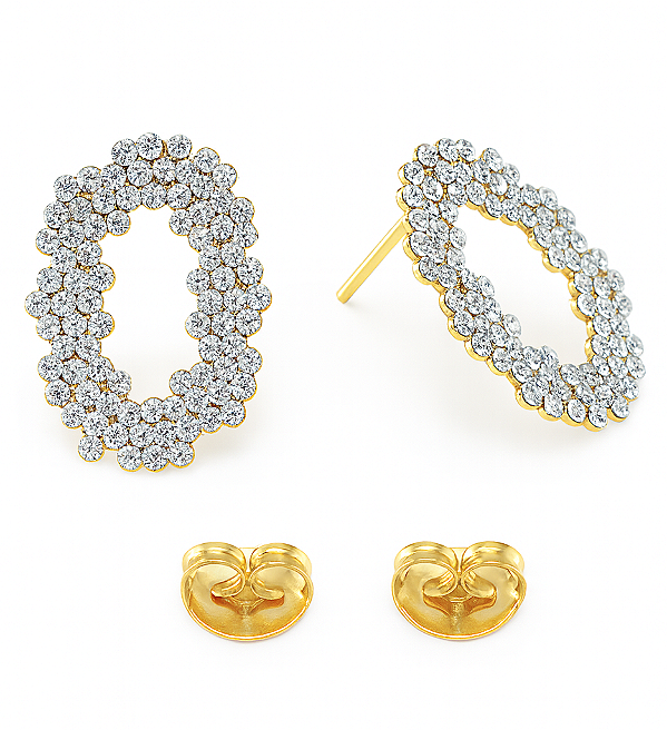 Brinco Cristal Oval Moderno M