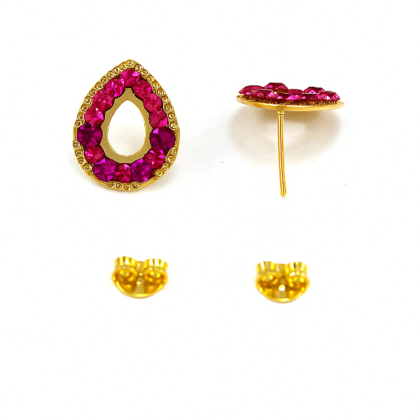 Brinco Cristal Gota Vasado