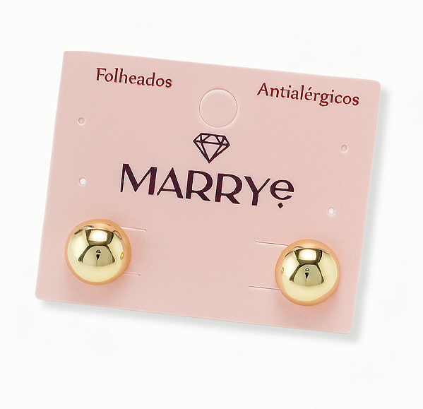 Brinco Folheado Meia Bola P